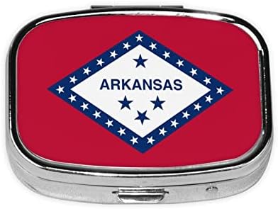 Arkansas Zászló Tér Mini Tabletta Doboz Fém Gyógyszer Szervező Utazási Barátságos Hordozható Tabletta Esetében