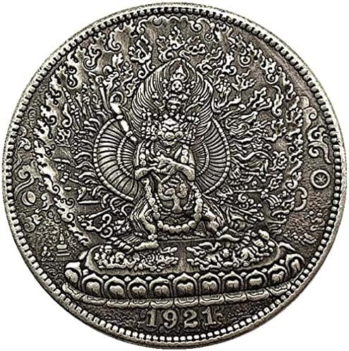 1921 Indiai Buddha, Antik Réz, illetve Ezüst Érmet COPYCollection Ajándékok