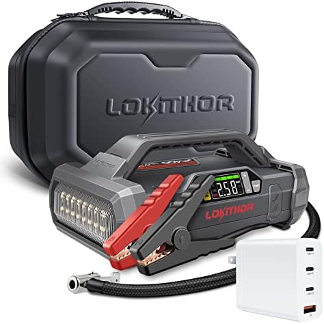 LOKITHOR JA400 1750A 12V Ugrás Starter Kompresszor, valamint LOKITHOR 100W Többportos USB-C Töltő