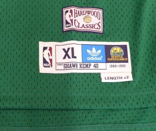 Seattle Sonics Shawn Kemp Dedikált Zöld Adidas Keményfa Klasszikusok Jersey Uralkodása Ember MCS Holo Raktáron 125205 -