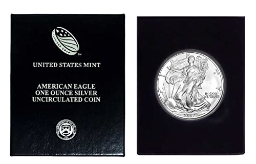 2007 - Amerikai Ezüst Sas Műanyag Levegő Tite, valamint Ajándék Doboz az Eredetiséget igazoló Tanúsítvány Dollár MINKET Menta