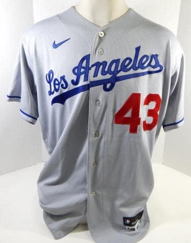 2021 Los Angeles Dodgers Edwin Rios 43 Játék Kiadott Szürke Jersey 2 & 20 Patch 2 - Játék Használt MLB Mezek