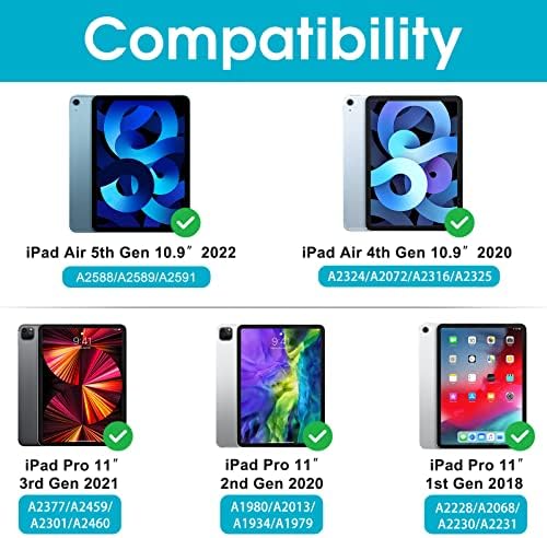 ProCase iPad Air 5/iPad 4 Esetben tolltartó Csomag 4-Way Adatvédelmi Képernyő Védő 10.9 iPad Air 5 2022/iPad 4 2020/iPad