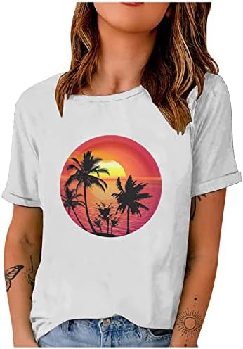 Sunset Beach Pólók Női Beach Palm Tshirt Vicces Nyári Vakáció póló Ajándék Tini Lányok