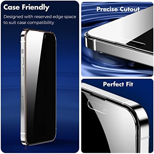 UNBREAKcable Adatvédelmi képernyővédő fólia iPhone 14 Pro, Törhetetlen Edzett Üveg [True 28°Anti-Spy] [9H Keménység] [Egyszerű