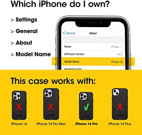 OtterBox iPhone 14 Pro (Csak) Csomag: Commuter Sorozat tok (Fekete) & Felerősíti Üveg Antimikrobiális Képernyő Védő
