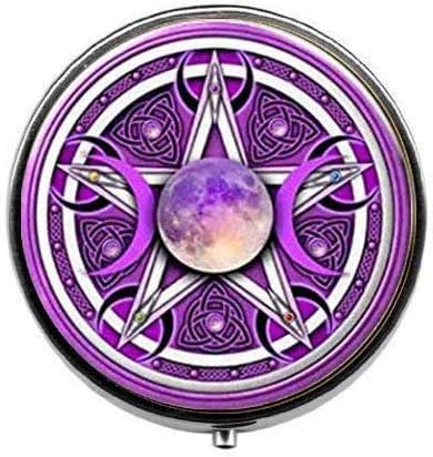 Charm Lila Tripla Hold Istennő Pentagram Ékszerek, A Wicca Védelem Félhold Alakú Természetfeletti Amulett - Art Fotó Tabletta