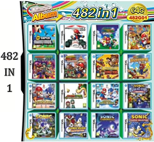 482 Játékok 1 Ds Játékok Csomag Kártya Válogatás, NDS Játék Super Combo Multicart a DS NDS-NDSL NDSi 3DS XL Új