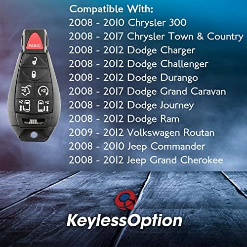KeylessOption Csere 2008-2018 Chrysler Dodge Jeep Volkswagen 7-Gombot Fobik Távoli Kulcs M3N5WY783X IYZ-C01C Utángyártott