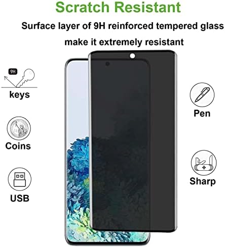 Adatvédelmi képernyővédő fólia Samsung Galaxy S20 Plusz 5G 6.7 Hüvelyk Edzett Üveg [2 Csomag] a Kamera Lencséjét Védő [2