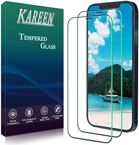 KAREEN [2-Pack] iPhone 12 Pro Max Screen Protector [6.7-hüvelyk] Edzett Üveg, 9H Keménység, Anti Karcolás, Buborék Mentes,