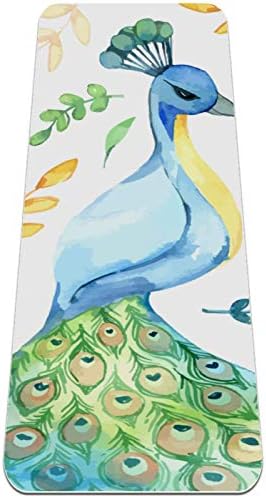 Siebzeh Páva Akvarell Stílusú Prémium Vastag Jóga Szőnyeg Környezetbarát Gumi Health&Fitness Csúszásmentes Alátét Minden