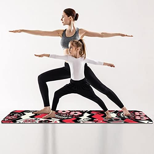 Vastag, Csúszásmentes Gyakorlat & Fitness 1/4 jóga szőnyeg Koponya Hullám Nyomtatás Jóga Pilates & Emelet Fitness Edzés (61x183cm)