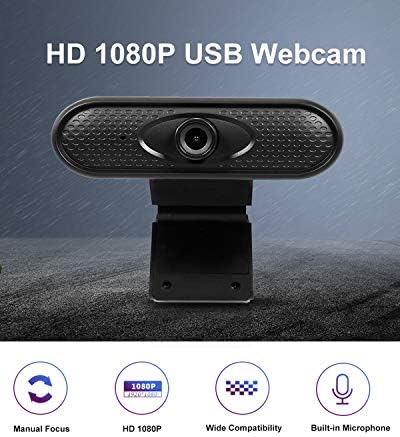 1080P Webkamera Mikrofonnal, Kézi Fókusz Web Szélesvásznú Videó Hívás Webkamera, Laptop USB 2.0 PC Webkamerák, Beépített