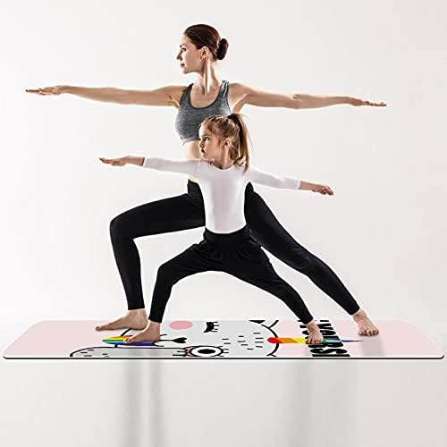 Vastag, Csúszásmentes Gyakorlat & Fitness 1/4 jóga szőnyeg Macska Egyszarvú Nyomtatás Jóga Pilates & Emelet Fitness Edzés