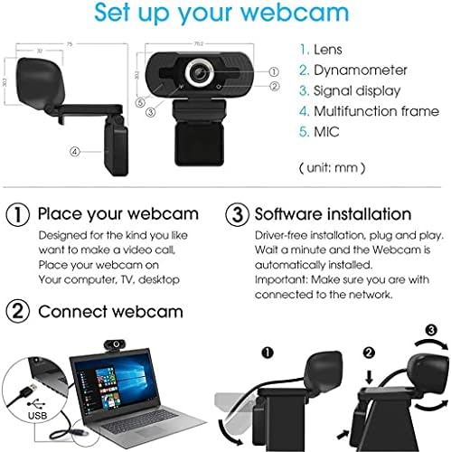 LMMDDP Webkamera 1080p Teljes Web Kamera, Mikrofon, webkamera 1080p Számítógép, Laptop, Asztali