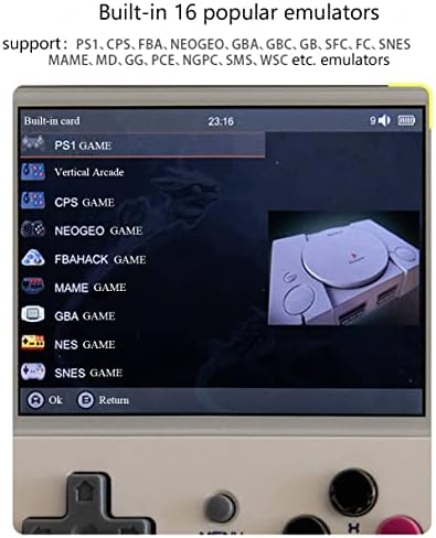 RG35XX Retro Kézi játékkonzol Lila, 3,5 Hüvelykes IPS kijelző Gameboy Beépített 5000+ Játékok, Klasszikus videojáték Játékos