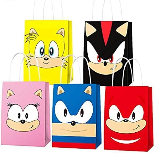 15 DB Sonic Ihlette Party Papír Táskák Sonic, A Sündisznó Születésnapi Party Kellékek Szívességet Remek Édességet Táskák
