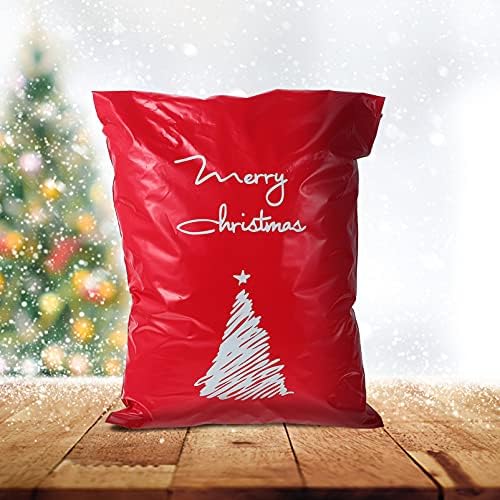 Cabilock Édesség Ajándék Táskák 50Pcs Nagy Karácsonyi Ajándék Táskák karácsonyfa Mintás Öntapadós Candy Táskák Táskák Keksz