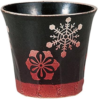 伊野正峰 Kutani Ware K4-1150 Ingyenes Csésze (a Bemutató Box), Téli Kerék Minta, Piros
