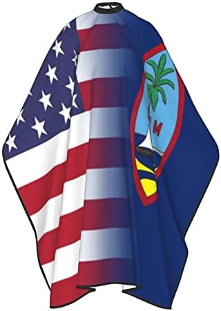 USA, Guam Zászló Hajvágás Kötény hajvágó Szalon Cape 55 x 66 Hüvelyk, Vízálló, Állítható Snap Haj Köpeny Köpeny, Bájos Frizura