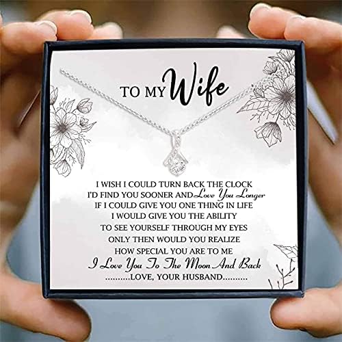 Üzenet Kártya Ékszerek, Kézzel készített Nyaklánc - Felesége Nyaklánc -, hogy A Feleségem Nyaklánc Kártya - Csábító Szépség,
