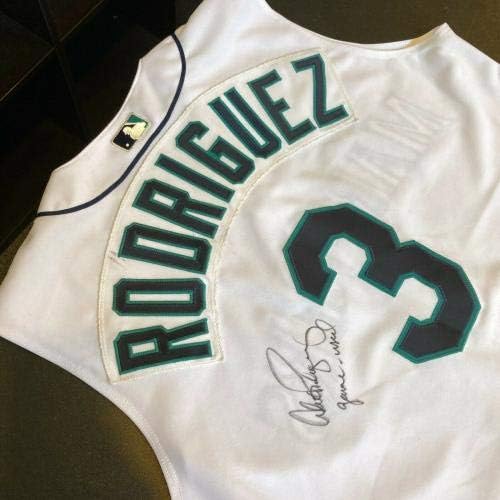 Alex Rodriguez Aláírt a Játékban Használt Újonc 1996 Seattle Mariners Jersey SZÖVETSÉG COA - MLB Meccset Használt Mezek