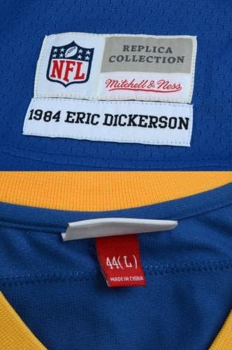 Eric Dickerson Los Angeles Rams Dedikált 1984 Primitivizmus Mitchell & Ness-i Replika Kék trikót, HOF 99 Felirat, - Dedikált