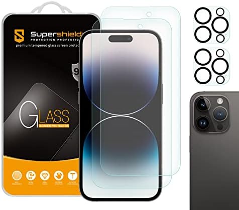 (2 Csomag) Supershieldz Tükröződésmentes (Matt) Edzett Üveg kijelző Védő fólia Tervezett iPhone 14 Pro (6.1 hüvelyk) + Kamera