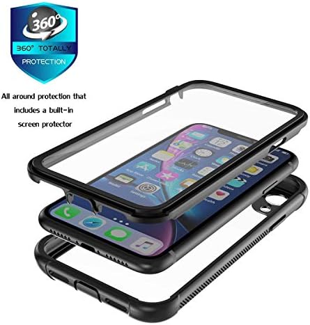 ImpactStrong Tiszta Ügy, hogy az iPhone XR, Ultra Védő Beépített Tiszta képernyővédő fólia Átlátszó Teljes Testet Borító