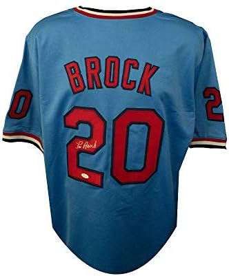Lou Brock Aláírt a St. Louis Cardinals Egyéni Kék Baseball Jersey - SZÖVETSÉG COA (B)