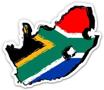 Dél-Afrika Ország Alakú Afrikai Zászló - 3 Vinyl Matrica - Autós Laptop Víz Üveg Telefon - Vízálló Matrica
