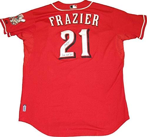 Todd Frazier 2013 Játékban Használt Dedikált Játék Használt 2013 Cincinnati Reds Jersey - MLB Meccset Használt Mezek