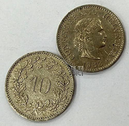 Svájci Érmék 10 Pontot Érmék Tíz Szelet, Nikkel Érme SWISSCoin Gyűjtemény Emlékérme