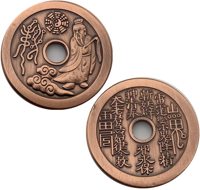 Kínai Taoista Taishang Laojun Üreges cink Ötvözet Aranyozott Bronz Érmet Díszek Érme Taiji Érme