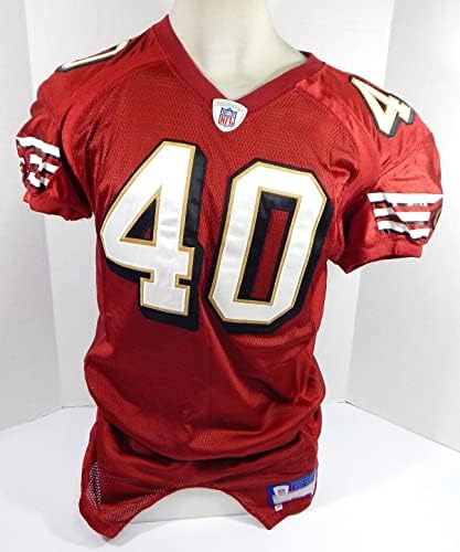 2007-ben a San Francisco 49ers 40 Játék Kiadott Piros Mez 46 DP28709 - Aláíratlan NFL Játék Használt Mezek