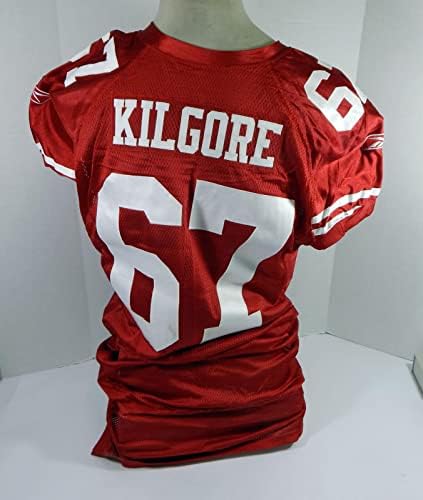 2010-ben a San Francisco 49ers Daniel Kilgore 67 Játék Kiadott Piros Mez 48 DP30919 - Aláíratlan NFL Játék Használt Mezek