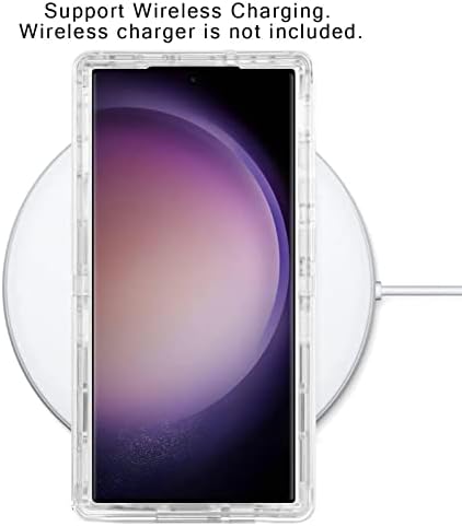 WOLLONY Samsung Galaxy S23 Ultra Tiszta Ügy, hogy a Férfiak a Nők 3 az 1-ben Hibrid védőburkolat Ütésálló Anti-Őszi, nagy