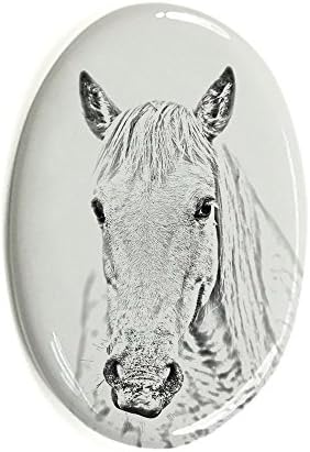 Művészeti Kutya Kft. Camargue Ló, Ovális alakú Sírkő a Kerámia egy Kép egy Ló