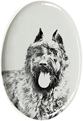 Bouvier, Ovális alakú Sírkő a Kerámia egy Kép egy Kutyát