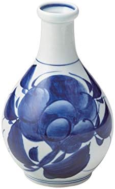 Bazsarózsa minta Tokkuri érdekében üveg Hasami ware Japán kerámia.